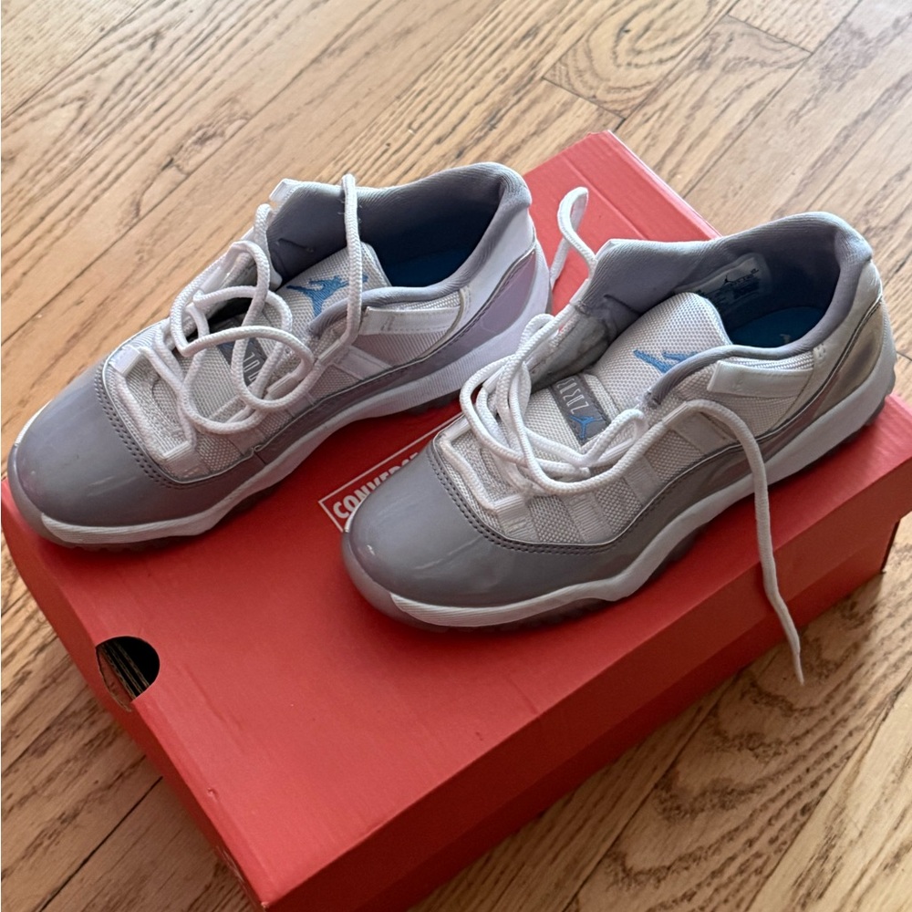 Jordan Gray and White Sneakers